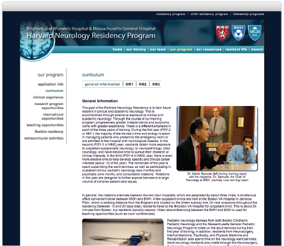 Brigham and Women's Hospital & Massachusetts General Hospital's Harvard Neurology Residency Program, curriculum